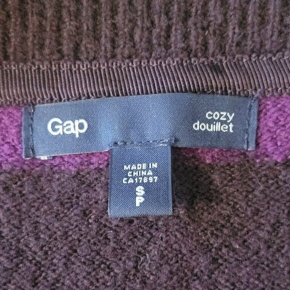 GAP Button Down Purple Striped Cardigan Sweater Women's Size Small - Picture 6 of 10